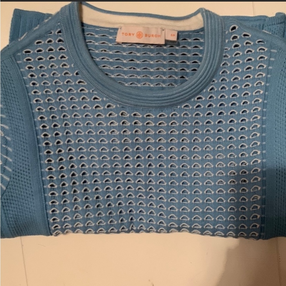 Tory Burch Long Sleeve Size Small Blue Sweater Top Excellent Condition!